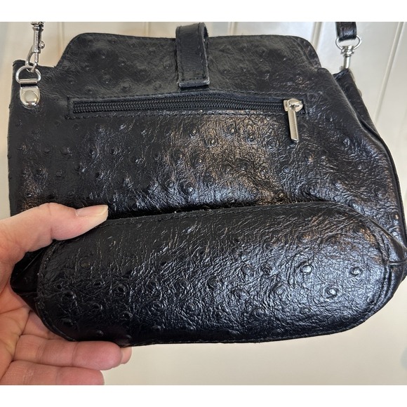 Vintage Leather Made In Italy Purse Black With Strap‎ - Picture 8 of 8